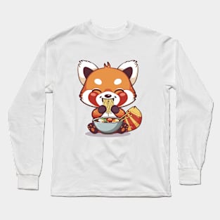 Ramen Red Panda Long Sleeve T-Shirt